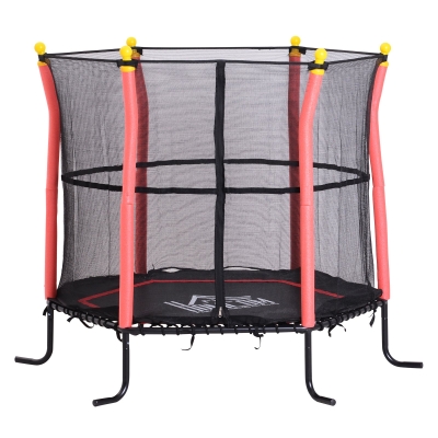 HOMCOM Mini Trampoline, Φ155x122.5cm-Red
