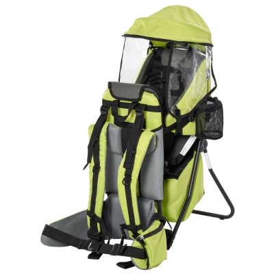HOMCOM Baby Backpack Carrier for Hiking with Ergonomic Hip Seat Detachable Rain Cover