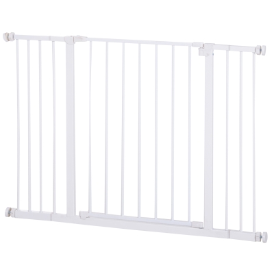 PawHut Pressure Fitted Pet Dog Safety Gate Metal Fence Extending 72-107cm Wide