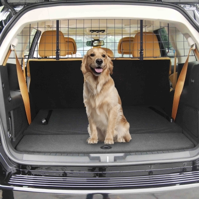 PawHut Heavy Duty Pet Car Barrier, 91-145Wx30H cm-Black
