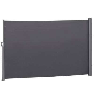 Outsunny Pull-Out Side Awning Sun Protection Steel Frame Retractable Privacy Grey 3x2M
