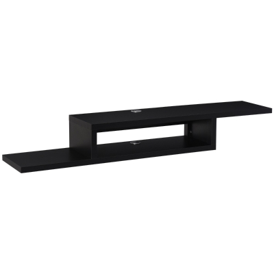 HOMCOM Wall Mount Media Console, Floating TV Stand, Entertainment Center Unit, Black