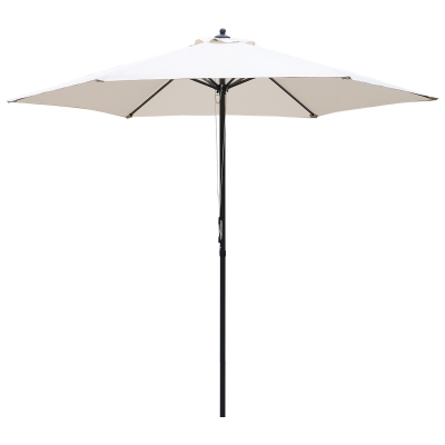 Outsunny Umbrella Parasol Φ2.8x2.4 m, Steel, Polyester-Cream White