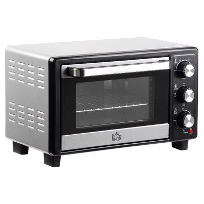HOMCOM Mini Oven 16L Countertop Electric Grill w/ Adjustable Temperature Timer 1400W