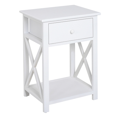 HOMCOM 40Lx30Wx55H cm End Table-White