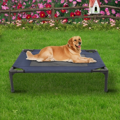 Pawhut Portable Pets Elevated Raised Cot Bed-Blue