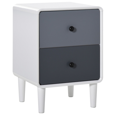 HOMCOM Nordic Side Cabinet Nightstand Organizer with Drawer for Bedroom, Living Room