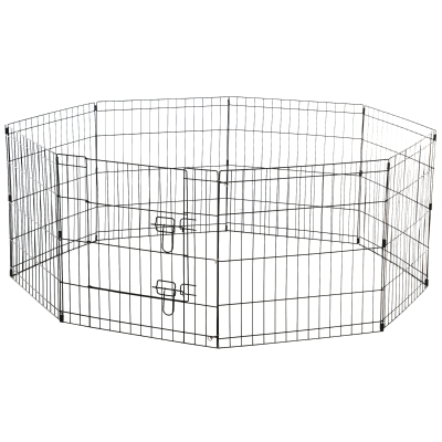 PawHut Steel Wire 24-Inch 8 Panel Multifunction Cage for Small Animal Pets