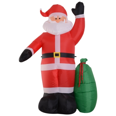 HOMCOM 2.4m Inflatable Christmas Santa Claus with LED Air Blown Xmas Décor Holiday Outdoor Yard Decoration