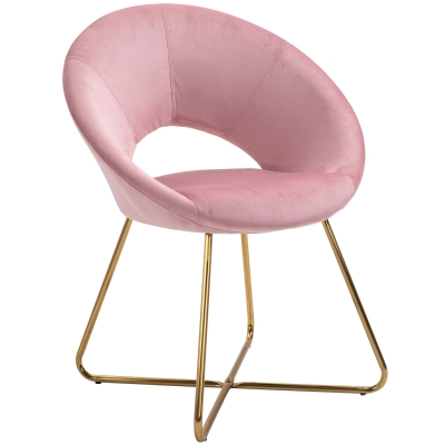 HOMCOM Modern Accent Chairs Velvet Upholstered Armchair Leisure with Gold Legs