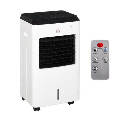 HOMCOM 8.5L Air Cooler Heater with Ice Box 9 Settings Remote Controller for Home Office