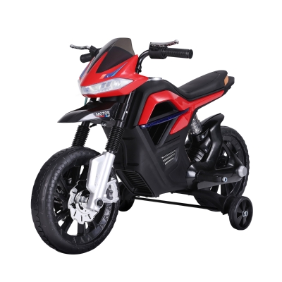 HOMCOM Ride On Kids Electric Motorbike Scooter 6V Battery Powered w/ Brake Lights and Music Red