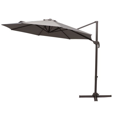 Outsunny 3m Cantilever Aluminium Frame Outdoor Garden Parasol Grey