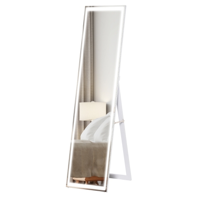 HOMCOM Full Length Mirror with LED Light Floor Standing Wall Mount Dressing Mirror