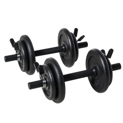 HOMCOM Adjustable Dumbbell Set for Men Woman Fitness Weight, Black