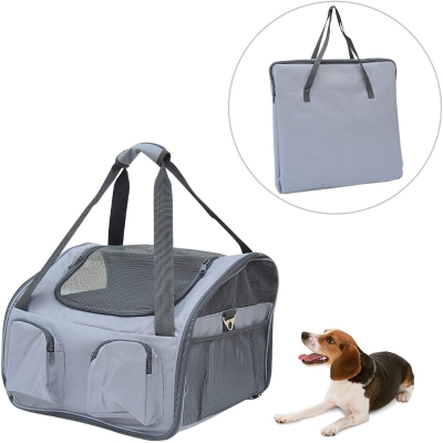Pawhut 41Lx34Wx30H cm Pets Carrier Folding Bag-Grey
