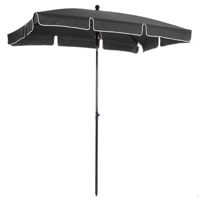 Outsunny Aluminium Umbrella Parasol, 200Lx125Wx235H cm-Grey