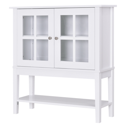 HOMCOM Sturdy Kitchen Storage Sideboard Cabinet Cupboard w/Glass Door, 80L x 28W x 84Hcm