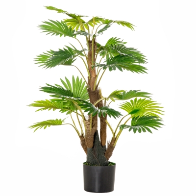 HOMCOM Artificial Palm Plant Realistic Fake Tropical Tree Potted Home Décor 135cm