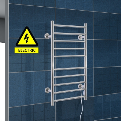 HOMCOM 53Wx10.5Dx87H cm Electric Heated Towel Rail-Silver