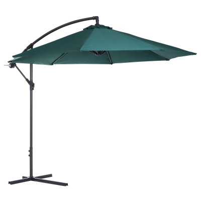 Outsunny 3m Banana Hanging Parasol Umbrella Green