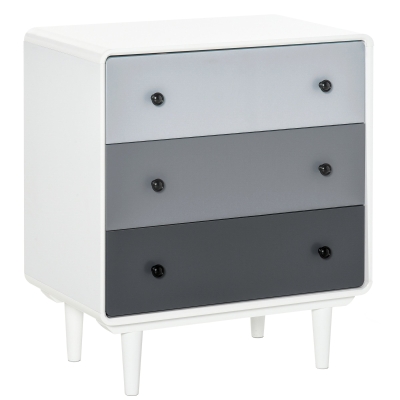 HOMCOM Nordic Side Cabinet Home Organizer w/ 3 Storage Drawer for Bedroom, Living Room