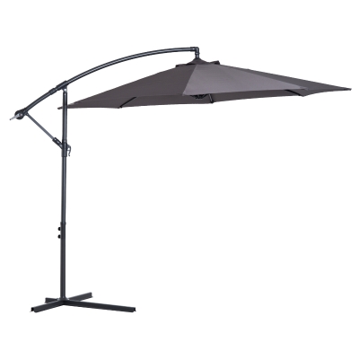 Outsunny Cantilever Umbrella Parasol Hanging Banana Steel Dark Grey 3M Patio