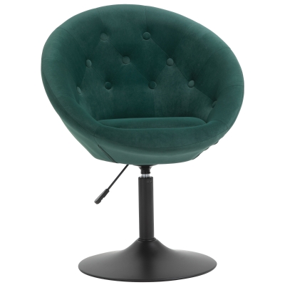 HOMCOM Dining Height Bar Stool Tufted Fabric Adjustable Height Armless Swivel Seat