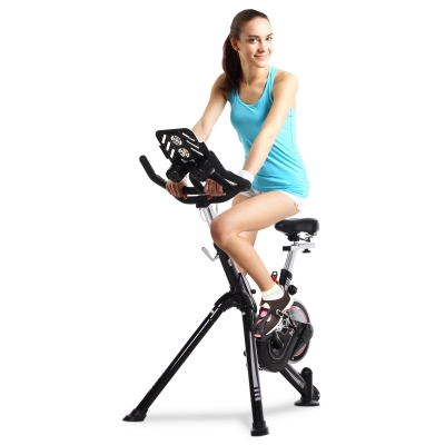 HOMCOM Steel Spinning Flywheel Exercise Bike w/ Bottle Holder Black