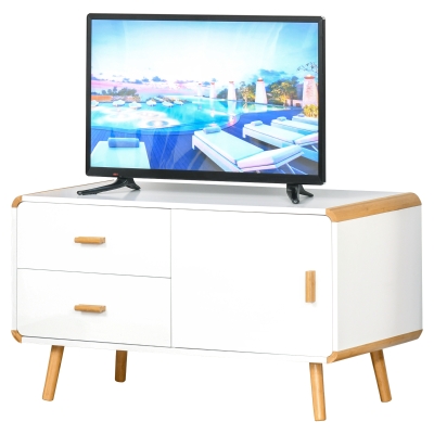 HOMCOM Modern TV Stand Media Console Table Cabinet W/ Storage Drawers Living Room