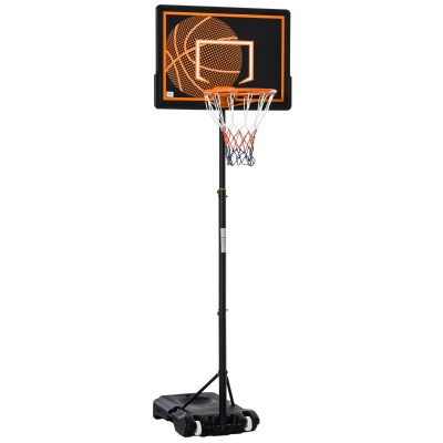 HOMCOM Basketball Stand 1.56m-2.1m Adjustable Basketball Hoop w/ Wheels & Backboard