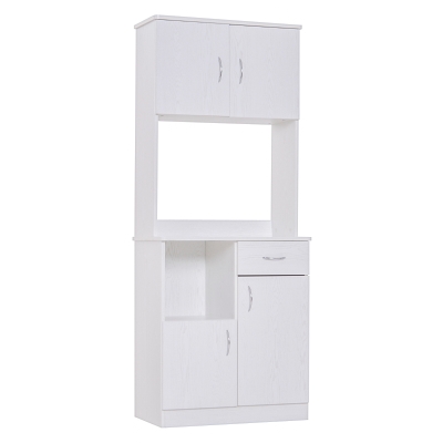 HOMCOM Kitchen Cabinet Storage W/Particle Board, 71W x 41D x 178Hcm-White Oak
