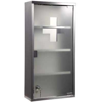 HOMCOM 60H×30W×12D cm Stainless Steel Medicine Cabinet-Silver