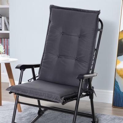 Outsunny Polyester High Back Outdoor Garden Chair Replacement Cushion Grey