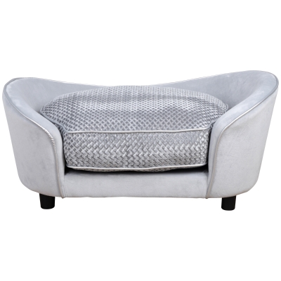 PawHut Dogs Elevated Plush Sponge Bed Grey