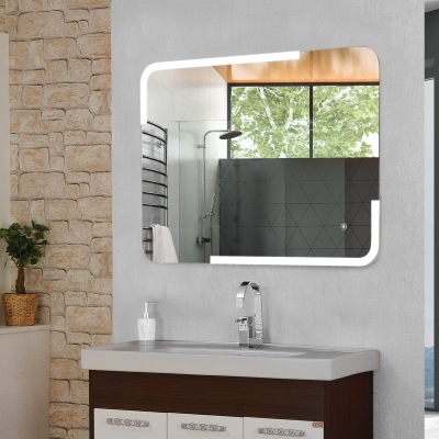 kleankin Glass LED Illuminated Bathroom Wall Mirror
