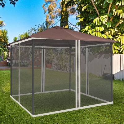 Outsunny Universal 10 x 10ft Gazebo Adjustable Replacement Mosquito Netting Black