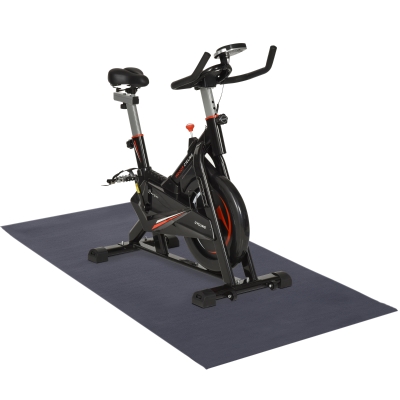 HOMCOM Stationary Exercise Bike 10kg Flywheel Gym Office Cycling Training Fitness w/ LCD Monitor, Protection Mat Screen Black