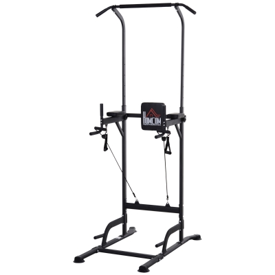 HOMCOM Multi-Function Power Tower Home Gym Equipment-Black
