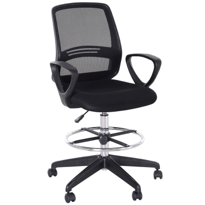 Vinsetto Tall Ergonomic Back Office Chair W/ Adjustable Height Footrest and 360° Swivel Black