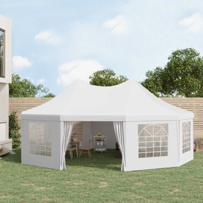 Outsunny 8.9x6.5 m Waterproof Marquee Canopy Party Tent-White