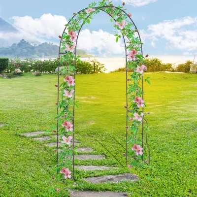 Outsunny Garden Arch, 120Lx30Wx226H cm, Metal Frame-Black/Bronze