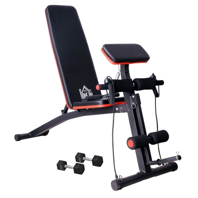 HOMCOM Adjustable Reclined Dumbbell Bench Weight Lifting Set Folding Sit Up Ab Bench Home Training Gym Multiuse Workout Exercise Fitness Foldable 7 Incline