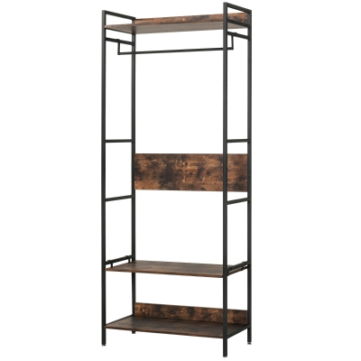 HOMCOM Coat Rack Stand Hall Tree Clothes Organizer Metal Frame for Bedroom Living Room