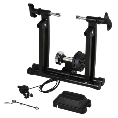 HOMCOM Magnetic Indoor Speed Bike Kinetic Trainer w/ 5 Level Resistance, Black