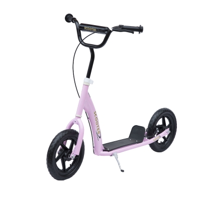 HOMCOM 12" Tyres Teen Push Stunt Bicycle Ride On Scooter-Pink