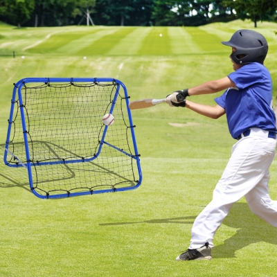 HOMCOM PE Mesh Double-Sided Outdoor Rebounder Net Blue