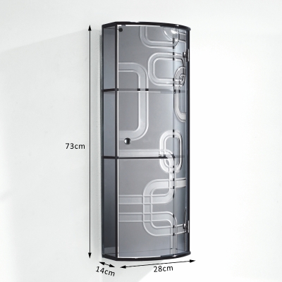 HOMCOM Glass Cabinet W/Mirror Back-Transparent, Black