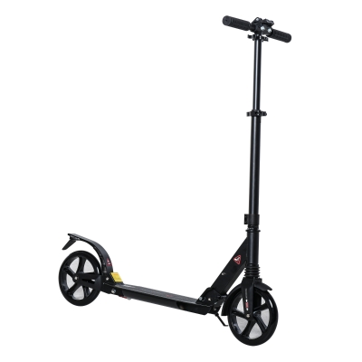 HOMCOM Foldable Aluminum Ride On Toy Kick Scooter For 8+ Adult Teens w/ Foot Brake