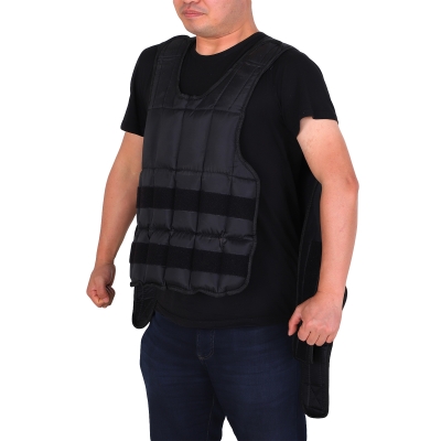 HOMCOM 15kg Adjustable Metal Sand Weight Vest Black